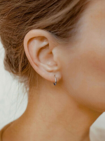 Mini creoles en plaque or INGRID femme