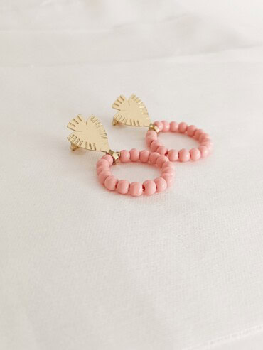 Boucles Maya Folk Corail clair