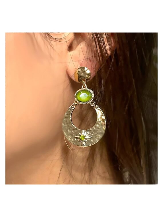 Boucles d'oreilles Séléna Vert tilleul