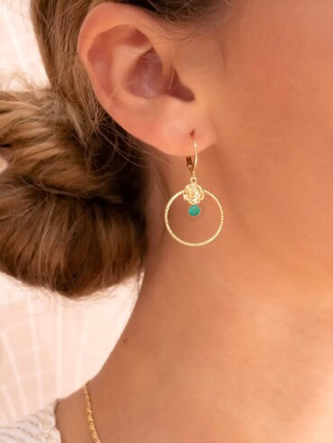 Boucles dormeuses BELLE amazonite