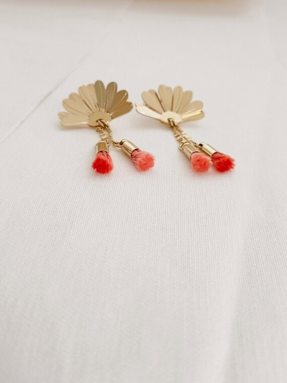 Boucles longues Tropico Corail – Image 3