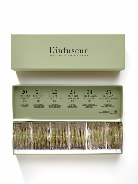 Coffret Collection de Thés L'infuseur. Thés verts et blancs