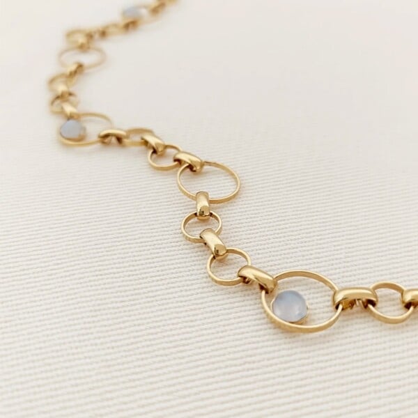 Collier Céleste Pierres fines alcédoine bleue