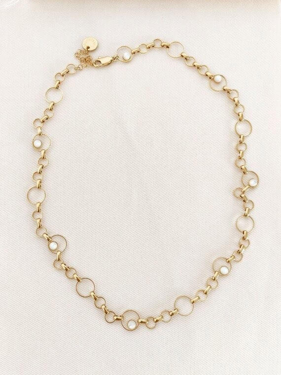 Collier Céleste Pierres fines version nacre
