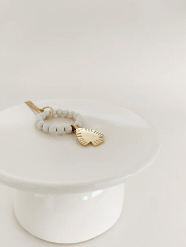 Collier Maya Folk Blanc grès