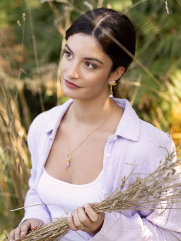 Collier Folk Lilas