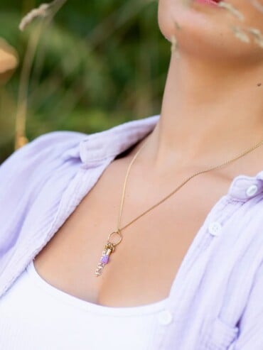 Collier Folk Lilas