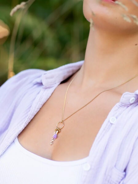 Collier folk Lilas nature