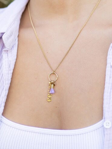 Collier Folk Lilas