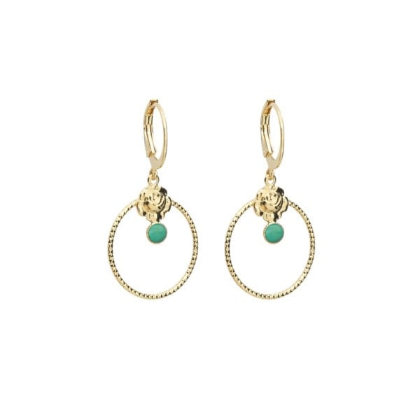 Dormeuses cercles roses belle amazonite