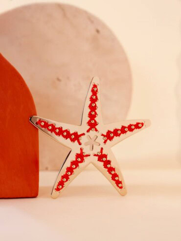 Broche brodée Etoile de mer