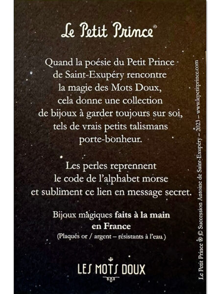 Bracelet Petit Prince - Bijou code morse à message secret