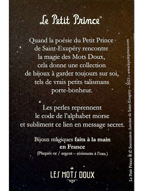 Bracelet Petit Prince - Bijou code morse à message secret