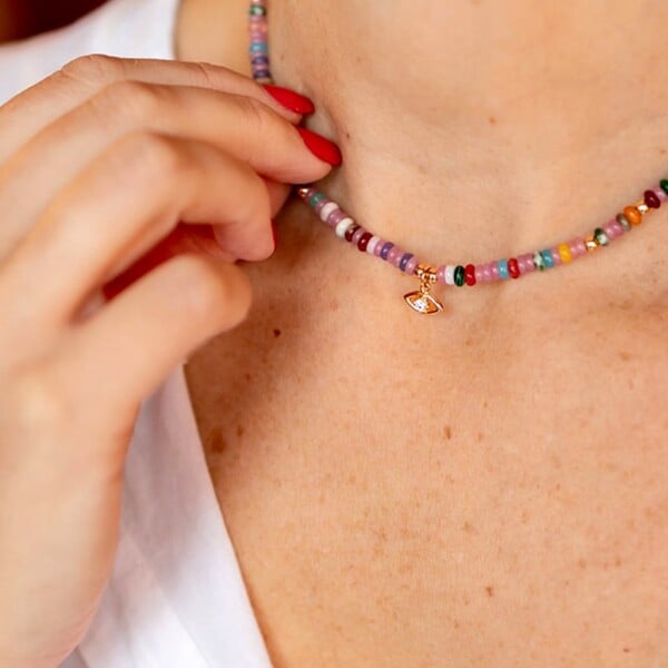 Collier talisman œil protecteur lucky charm