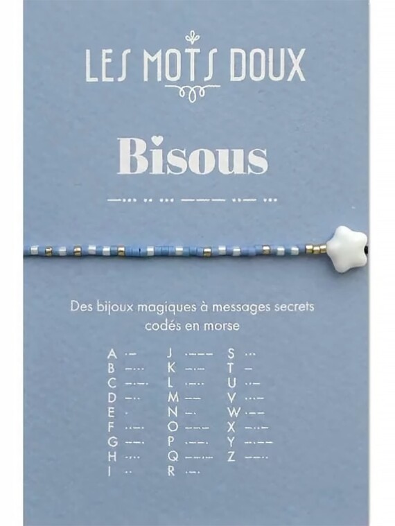 Bracelet enfant code morse BISOUS