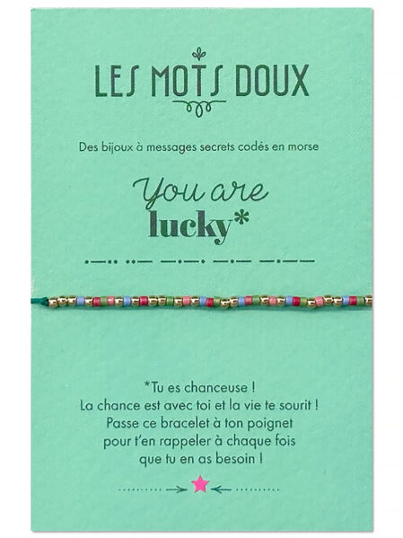 Bracelet code morse à message : you are lucky