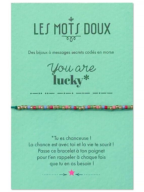 Bracelet code morse à message : you are lucky