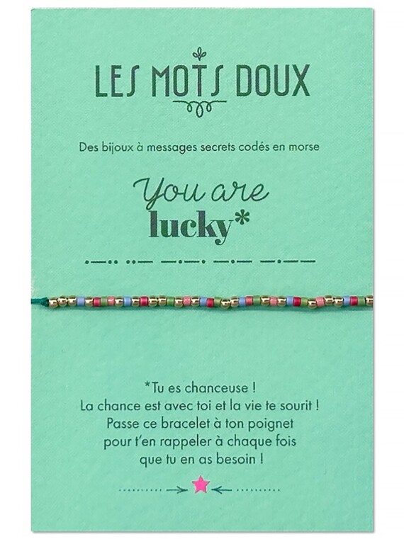 Bracelet code morse à message : you are lucky