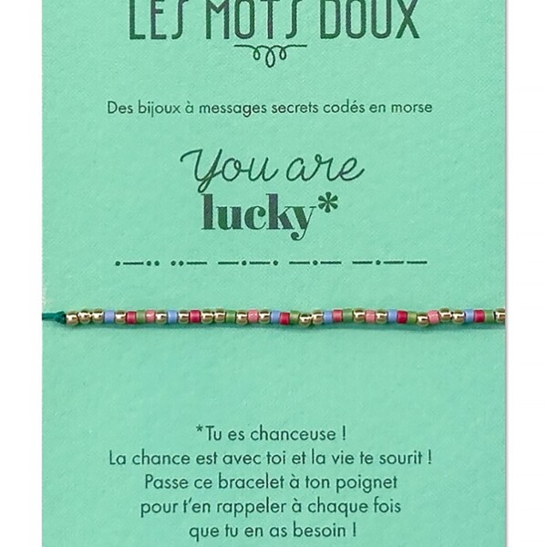 Bracelet code morse à message : you are lucky