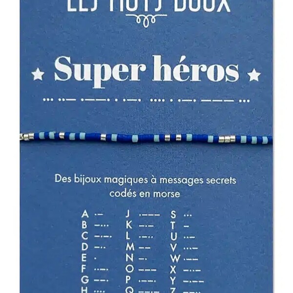 Bracelet enfant Super héros - bijou code morse avec message secret