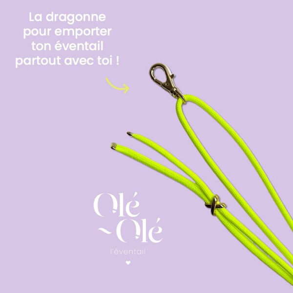 Dragonne pour éventail : coloris jaune.