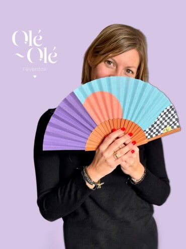 Eventail Soleil turquoise