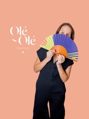 Eventail Soleil indigo
