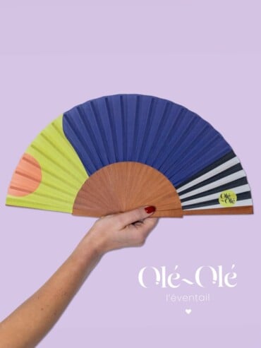 Eventail Soleil indigo