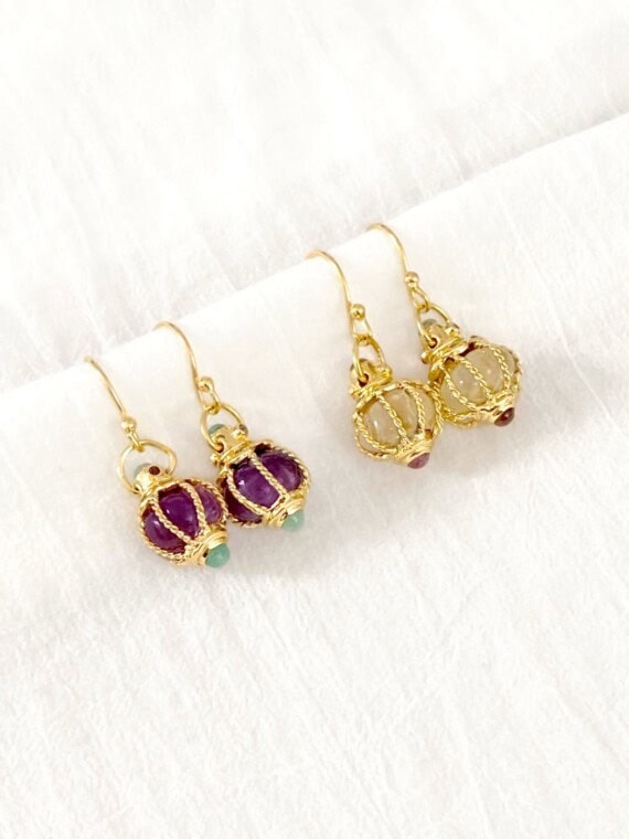 Boucles d'oreilles Dana AméthysteBoucles d'oreilles Dana Améthyste et citrine