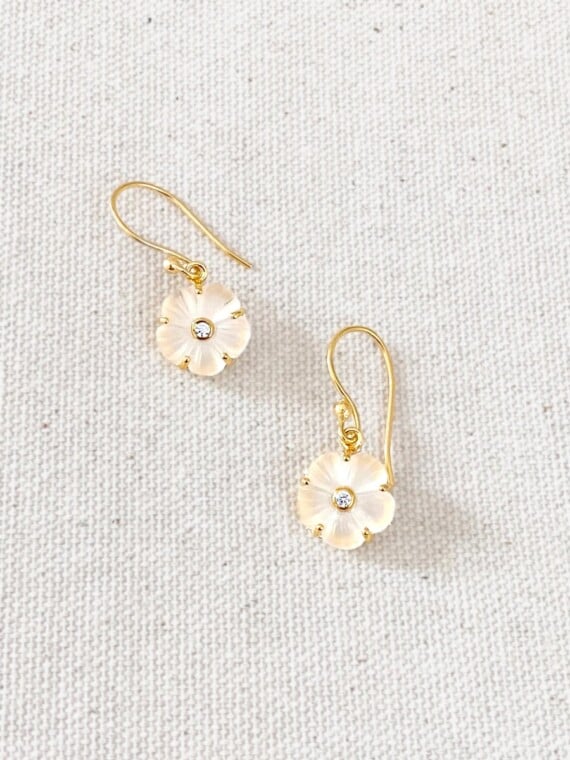 Boucles d'oreilles fleur tiny cristal
