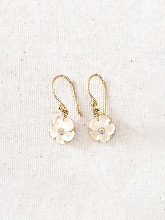 Boucles d'oreilles fleur tiny cristal