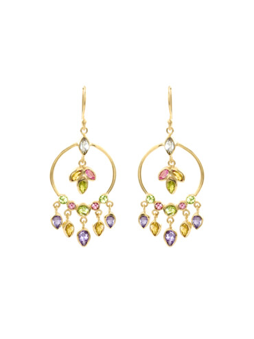 Boucles d'oreilles ANTHEA multipierres