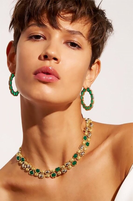 Collier femme Amara Onyx vert
