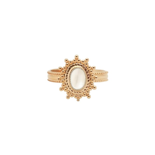 Bague doree marquise nacre