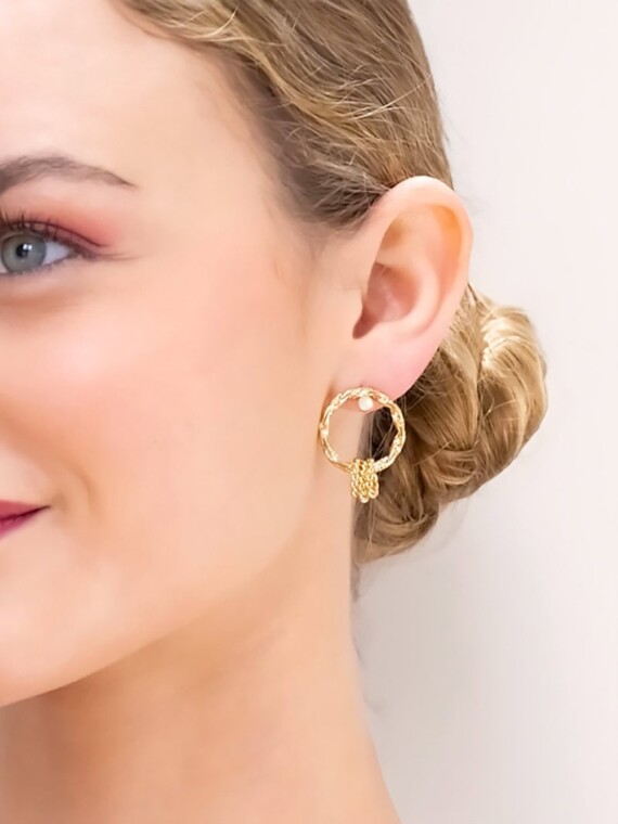 Boucles d'oreilles trio angela nacre