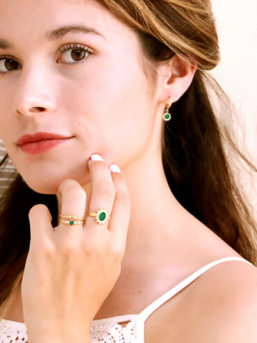 Boucles mici creoles malachite marquise femme