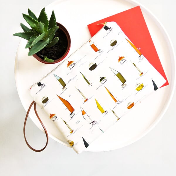 Petite pochette coton une journée à la mer