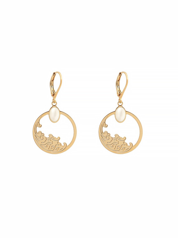 Boucles d'oreilles ocean dorées nacre