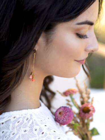 Boucles penelope longues tropico corail