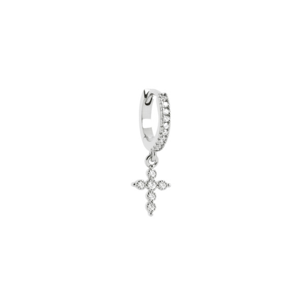 Mini creoles unité amy argent strass femme