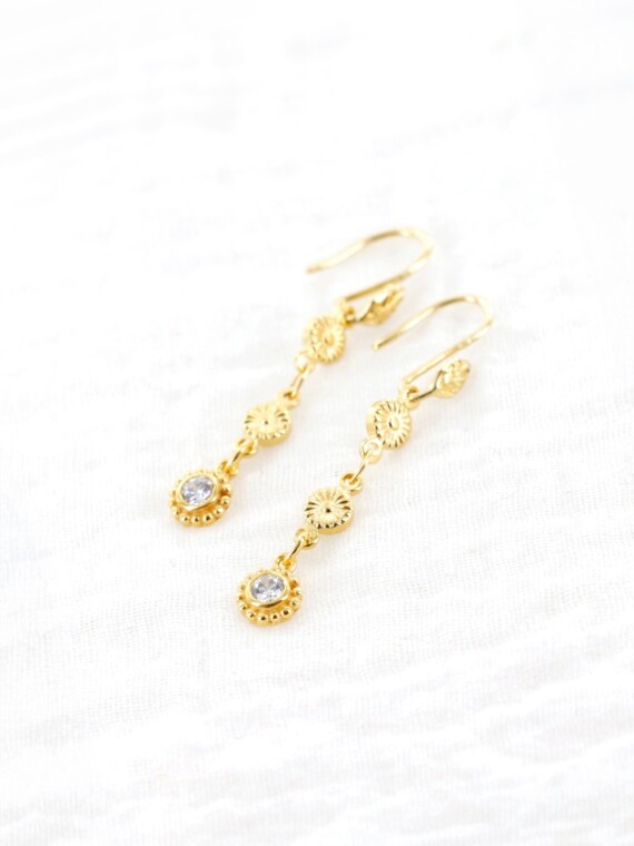 Boucles d'oreilles pendantes tina zircon