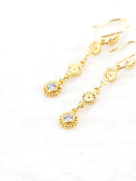 Boucles d'oreilles pendantes tina zircon