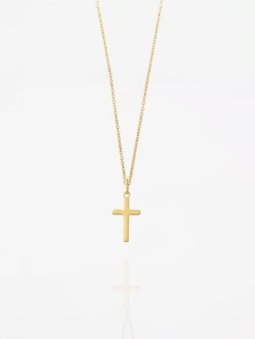 Collier croix Roma en plaque or