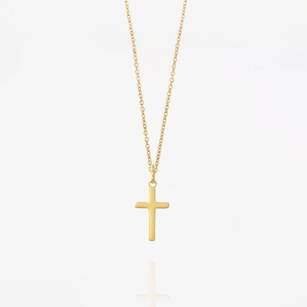Collier croix Roma en plaque or
