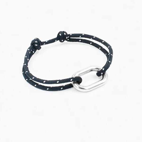 Bracelet cordon anneau homme Mât. Bracelet réglable.
