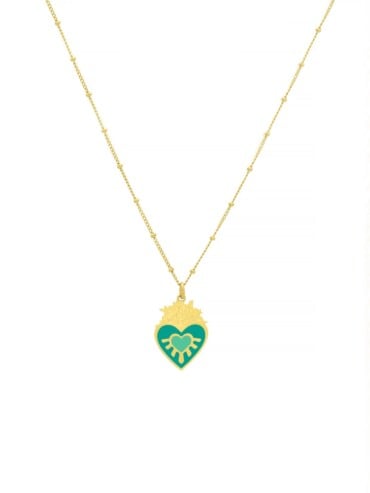 Collier fin frida lagon. Bijou ex voto porte bonheur