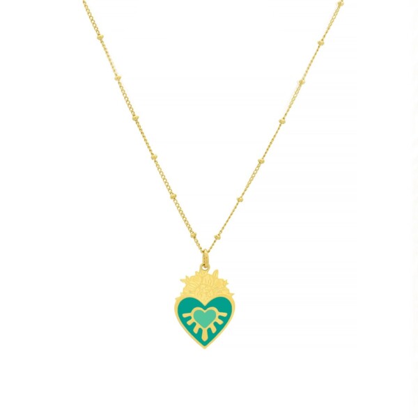 Collier fin frida lagon. Bijou ex voto porte bonheur