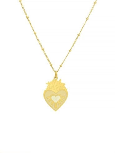 Collier fin frida ivoire. Bijou ex voto porte bonheur