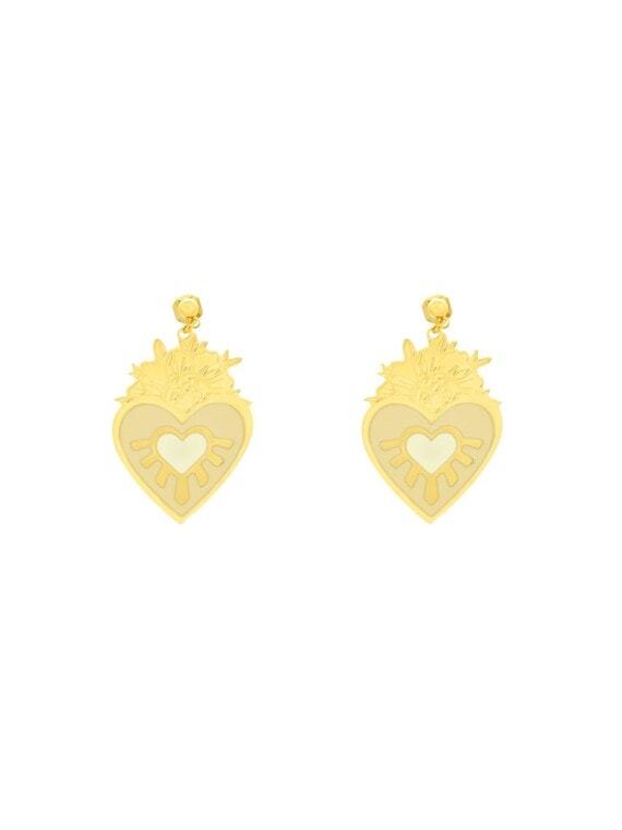 Grandes boucles d'oreilles frida ivoire