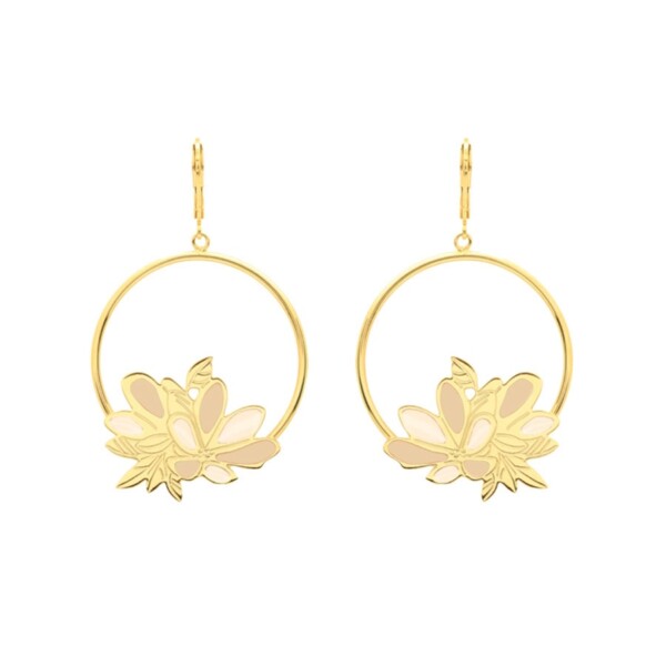 Boucles d'oreilles nympheas ivoire